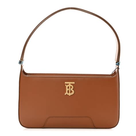 BURBERRY Smooth Calfskin TB Shoulder Bag Warm Tan